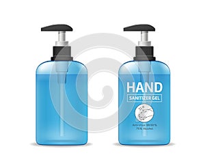 Alcohol sanitizer gel bottle, template collections, hand wash virus protection isolated