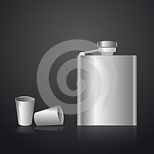 Alcohol silver hip flask