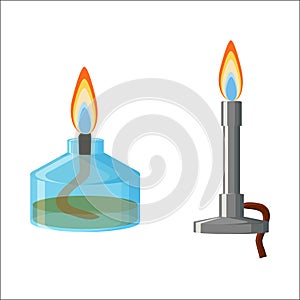 Alcohol spirit burner and Bunsen burner