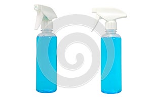 Alcohol spray bottle for hand sanitizer clean and kill covid-19 virus isolated on white background with clipping path