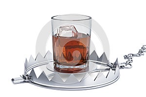 Alcohol Trap concept. 3D rendering