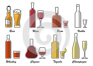 Alcohol type set color a a a