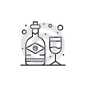 alcohol vector icon isolated on white background. Outline, thin line alcohol icon for website design and mobile, app development.