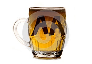 Alcoholic anonymous pint of beer