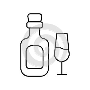 Alcoholic beverage Outline Vector Icon that can easily edit or modify.