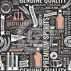 Alcoholic beverages seamless pattern