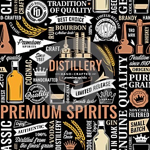 Alcoholic beverages seamless pattern