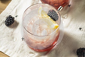 Alcoholic Blackberry Gin Bramble Cocktail