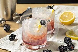 Alcoholic Blackberry Gin Bramble Cocktail photo