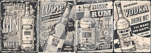 Alcoholic booze monochrome set sticker
