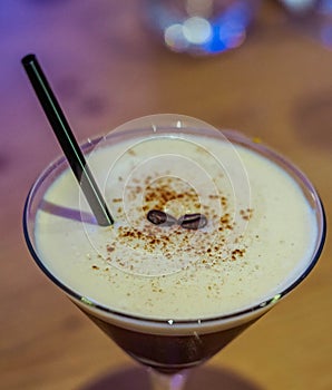 Alcoholic cocktail based on coffee and vodka