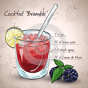 Alcoholic cocktail Bramble