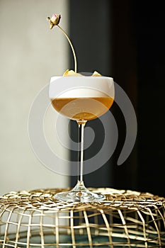 Alcoholic Cocktail glass drink on table