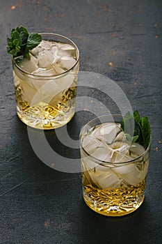 Alcoholic cocktail , whiskey, bourbon, whiskey glasses, crown royal, rum, glassware