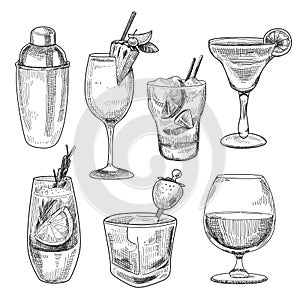 Alcoholic cocktails sketch