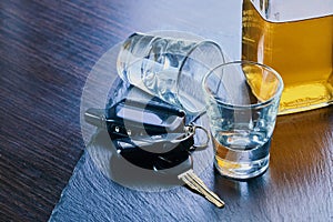 Alcoholic drink and car keys