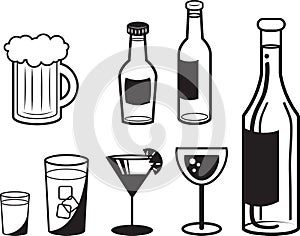Alcoholic Drink Outlines photo
