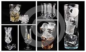 Alcoholic drinks collage photo