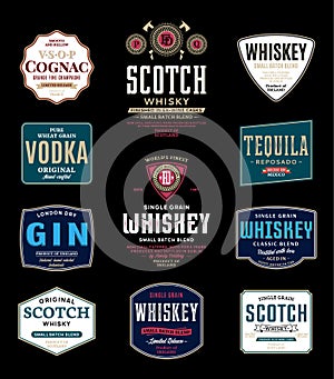 Alcoholic drinks labels photo