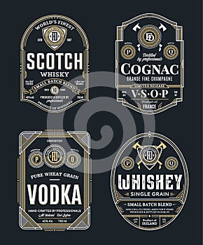 Alcoholic drinks labels photo