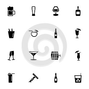 Alcoholic flat icons