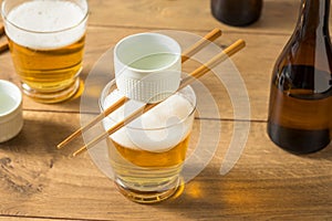 Alcoholic Japanese Sakebombs with Rice Wine