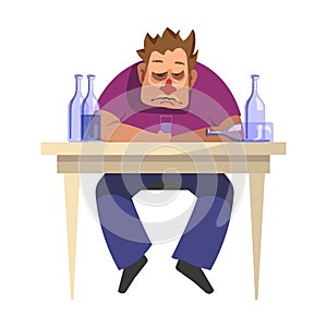 Alcoholic man vector alcoholism people bad habits