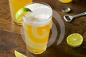 Alcoholic Refreshing Mexican Beer with Lime