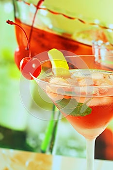 Alcoholic summer recreational drink - shallow DOF