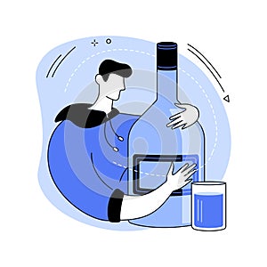 Alcoholism abstract concept vector illustration.