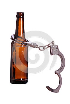 Alcoholism with handcuff