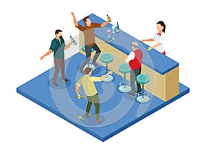 Alcoholism Isometric Composition