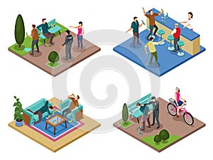 Alcoholism Isometric Concept