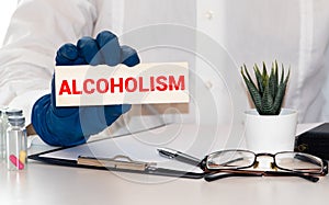 alcoholism word in a dictionary. alcoholism concept, definition