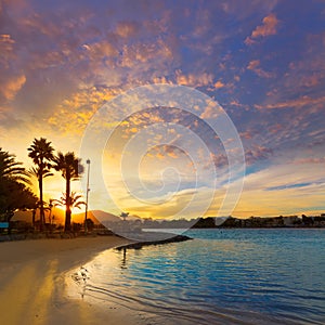 Alcudia Majorca at sunset on the beach Mallorca photo