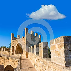 Alcudia Old Town fortress wall in Majorca Mallorca