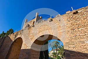 Alcudia Old Town fortress wall in Majorca Mallorca