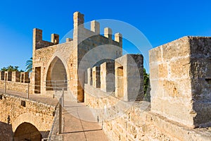 Alcudia Old Town fortress wall in Majorca Mallorca