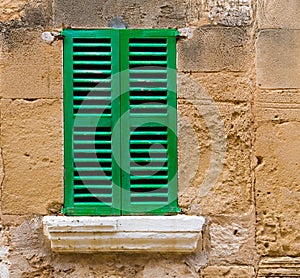 Alcudia Old Town wood shutters Mallorca