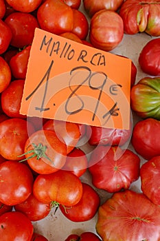   9 julio 2023 fresco tomate sobre el sobre el de pie sobre el El mercado 