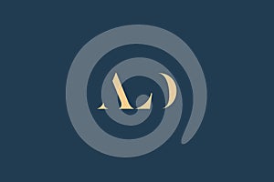 ALD abstract letter logo design