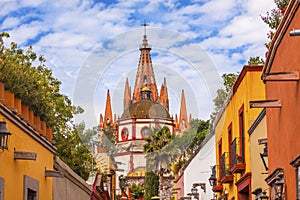 Aldama Street Parroquia Archangel Church San Miguel de Allende Mexico photo