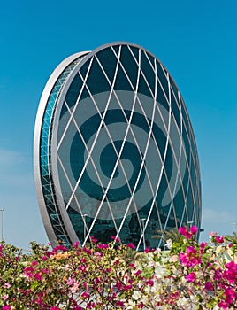 The Aldar headquarters building is the first circular building of its kind in the Middle East in Abu Dhabi, UAE