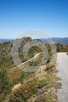 Aldeia da Pena drone aerial village in Arouca Serra da Freita, Portugal