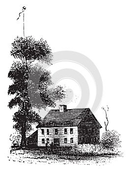 Alden Tavern,vintage illustration