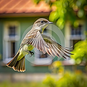 Alder Flycatcher bird jumps school photo