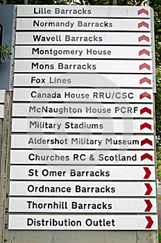 Aldershot Military town signposts