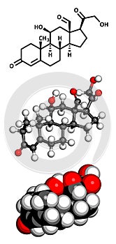 Aldosterone mineralocorticoid hormone, molecular model