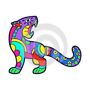 Alebrije of a panther Mexican culture