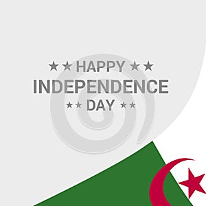 Alegeria Independence day typographic design with flag vector